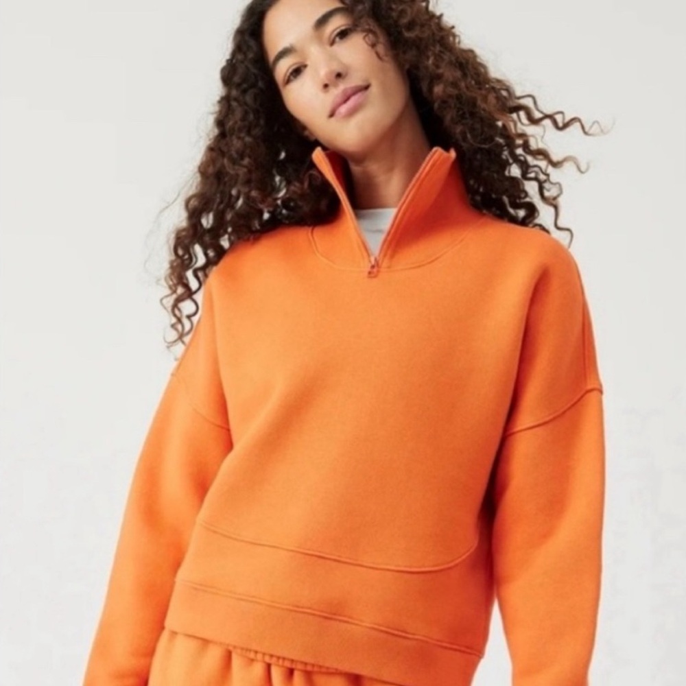 Outdoor Voices Orange Half-Zip Pullover